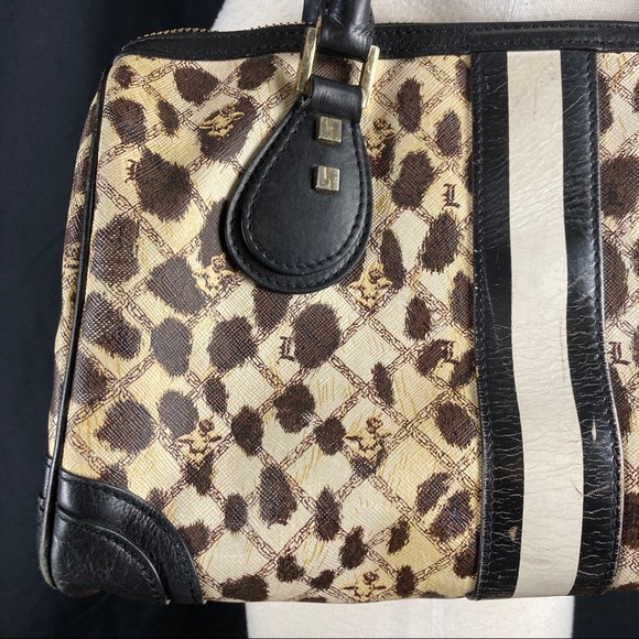 L.A.M.B. Women’s Mandeville leopard printed coated canvas speedy handbag - Picture 10 of 16